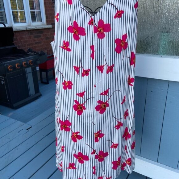 Tribal Femme Fully Lined Sleeveless Rayon Dress with Pink Flowers. NWOT - Picture 4 of 15